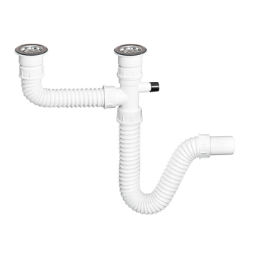 Slika Sifon sudopere fleksibilni sa priključkom za mašinu dvodelni S-00002